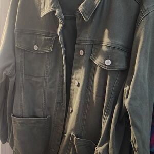 Terra & Sky Dark Green Jean Jacket